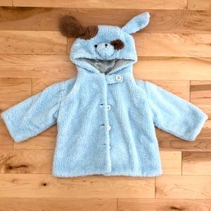 Blue fleece dog jacket 12-18mos